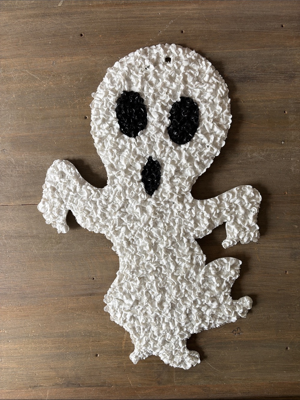 Vintage melted plastic “popcorn” ghost Halloween decor